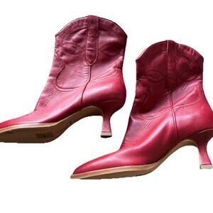 Dolce Vita Women's Size 8.5 Angel Western Cowboy Boots Booties Love Bright Red